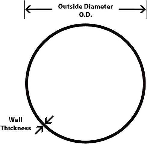 HPS AST-150 6061 T6 أنابيب ألومنيوم مستديرة مستقيمة غير ملحومة، قياس 16، طول 1 بوصة، 1.5 بوصة OD، سمك الجدار 0.065 بوصة in Kuwait