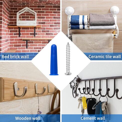 مجموعة المراسي والمسامير الخرسانية، 100 قطعة من مثبتات البناء و100 قطعة من براغي البناء مع قطعة واحدة من اللقمة المقابلة، ومراسي مخروطية زرقاء ومسامير ذاتية اللولبة لجدار الطوب الخرساني الجص in Kuwait