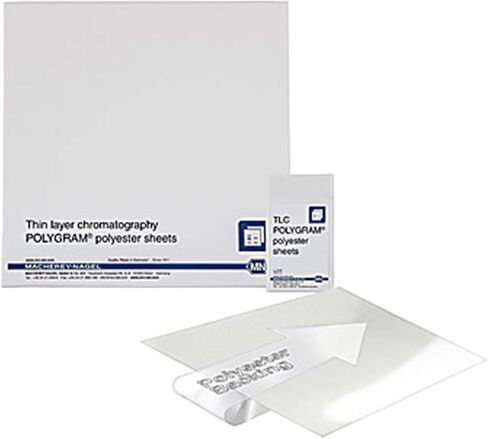 MACHEREY-NAGEL 804022 بوليجرام Silgur N-HR UV254 ملاءة بوليستر TLC مطلية مسبقًا، 5x20 سم (عبوة من 50) in Kuwait