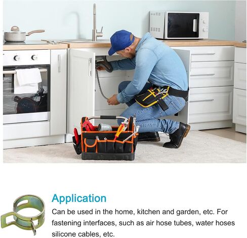 Spring Hose Clamps (13mm/0.51") 50Pcs, Metal Clip - for Home Garden Tube Pipe Fastening in Saudi Arabia