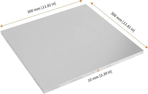 HOZEON 12 × 12 × 3/8 بوصة 6061-T651 ورقة ألومنيوم، صفائح معدنية متينة من الألومنيوم، لوحة صفائح ألومنيوم مربعة للنقل والبناء والديكور in Kuwait