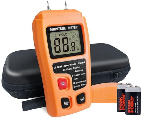 Moisture Meter For Wood, Wood Moisture Meter Firewood Moisture Meter Moisture Meter For Lumber, Digital Moisture Detector,Pin-Type Water Leak Detector Damp Tester For Wood Firewood Paper Floor-Yellow in Kuwait