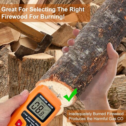 Moisture Meter For Wood, Wood Moisture Meter Firewood Moisture Meter Moisture Meter For Lumber, Digital Moisture Detector,Pin-Type Water Leak Detector Damp Tester For Wood Firewood Paper Floor-Yellow in Kuwait