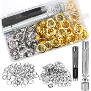 Grommet Kit,Grommets 1/2 inch Heavy Duty Metal Eyelets Kit for Fabric Curtains (Multicolored) in Kuwait