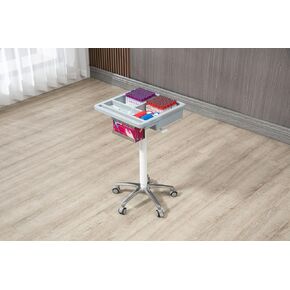 Phlebotomy cart Tray Two Bins with Gloves Case for Blood Chair Drawing (White) in Kuwait