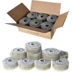 3600 Count 15 Degree Full Round-Head Siding Nails 1-1/2 Inch x 0.092 Inch Ring Shank, Hot-Dipped Galvanized for Rough Nailing of Lathing and Sheathing Materials