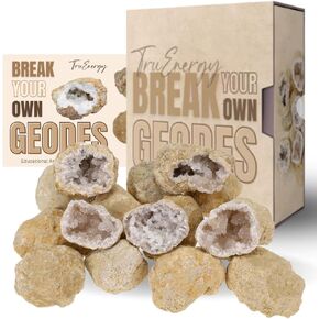 Jumbo Break Your Own Geodes Kit – 2 Premium 4.5"-6.5" Geodes with Magnifying Glass & Instructions – Easy-to-Open STEM Science Kit for Kids – Educational Geology Toy for Boys & Girls Jumbo