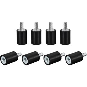 uxcell Rubber Mounts 8pcs M8 Male/Female Vibration Isolator Shock Absorber, for Garage Motor Air Compressor Car Boat Bobbins, D30xH20mm