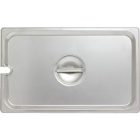 Thunder Group STPA5000CS Steam Table Pan Cover, Full Size, Slotted with Handle, Reinforced Corners, 24 Gauge, Stainless Steel, NSF (Made in China), Pack of 12 in Kuwait