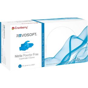 قفازات امتحان Cranberry CR3275 RevoSoft Nitrile خالية من البودرة، للاستعمال مرة واحدة، 2.8 مل، in Kuwait