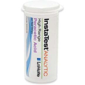 شريط اختبار عامل واحد لحمض البيراسيتيك 3000 ساعة من LaMotte Insta-Test، نطاق عالي، نطاق 0-1000 جزء في المليون (عبوة من 50 قطعة) in Kuwait