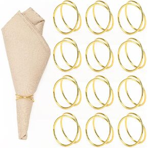 Coitak Gold Napkin Rings, 12 PCS Metal Spiral Napkin Rings, Napkin Holders Buckles for Wedding, Dinner Party, Table Decorations