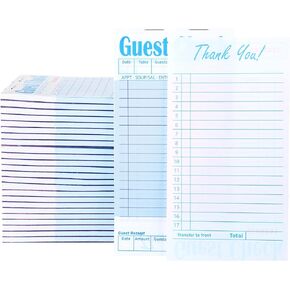 100 Pack Guest Check Book for Servers Bulk, Waitress Checkbook Paper Server Note Pads Accessories Waiter Food Receipt Book for Restaurants, Bar, 50 Sheets Per Pad, Total 5000 Sheets (Blue)