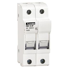 ASI AFB01D2P DIN Rail Mounted Midget Fuse Holder, 2 Pole, 10 x 38 mm, 18 to 8 AWG, 32 Amp, 1000 VDC, PV Rated in Saudi Arabia