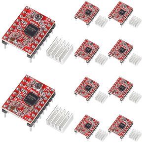 DIANN 10pcs A4988 Stepstick Stepper Motor Driver Module with Heat Sink for 3D Printer Reprap CNC Machine Robotics in Kuwait
