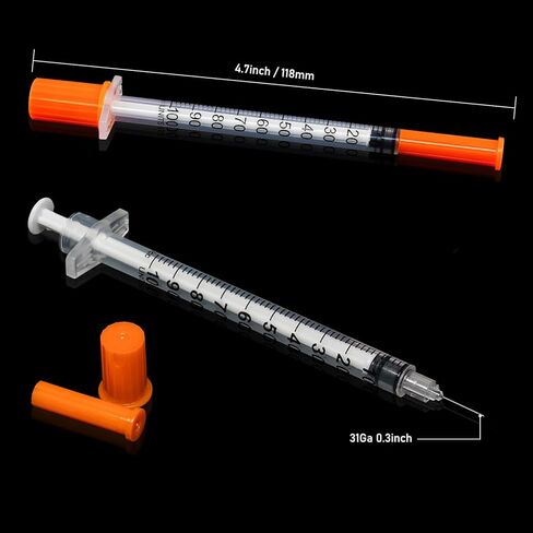 حقنة 1 مل/سم مكعب بإبرة 30 جرام 0.5 بوصة - حقنة برتقالية (30 جرام - 13 مم - 20 عبوة) in Kuwait