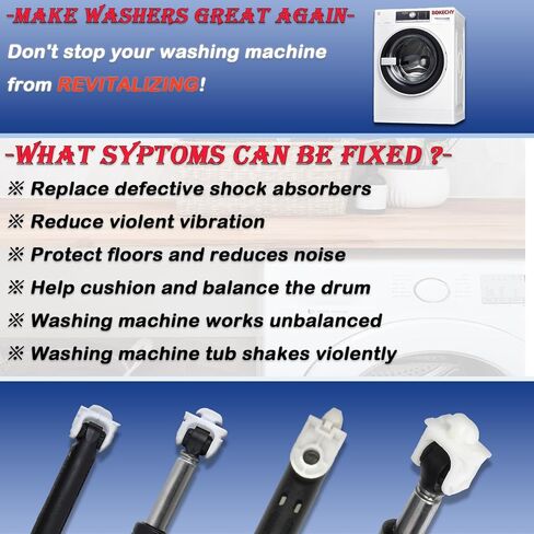BOKECHY 8182703 غسالة ممتصة للصدمات 4 قطع بديلة متوافقة مع Whirlpool، Maytag، Kenmore/Sears، غسالات مساعدة المطبخ 8181646/PS989596/AP3868181 in Saudi Arabia