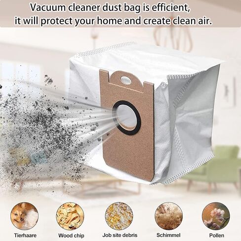 6 Pack Dust Bags for Proscenic M7 Pro M8 Pro Vacuum Cleaner, Leakproof Dedicated Vacuum Bag for iHome AutoVac Nova,for Uoni V980MAX, for HONITURE Q6 Q5, for Kyvol Cybovac S31 in Saudi Arabia