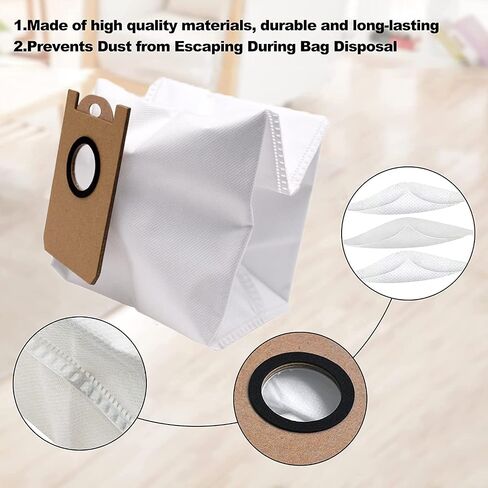 6 Pack Dust Bags for Proscenic M7 Pro M8 Pro Vacuum Cleaner, Leakproof Dedicated Vacuum Bag for iHome AutoVac Nova,for Uoni V980MAX, for HONITURE Q6 Q5, for Kyvol Cybovac S31 in Saudi Arabia