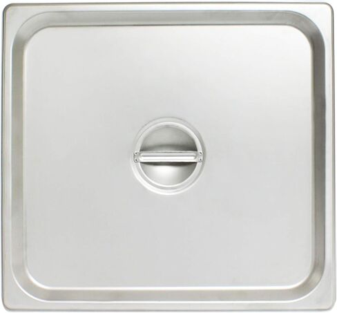 Thunder Group STPA5230C Steam Table Pan Cover, 2/3 Size, Solid with Handle, Reinforced Corners, 24 Gauge, Stainless Steel, NSF (Made in China), Pack of 12 in Kuwait