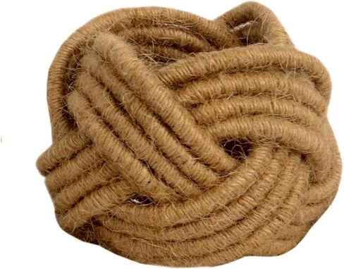 Kaizen Casa Set of 6 Classic Braided Jute Burlap Napkin Rings (Cream, 6) in Kuwait