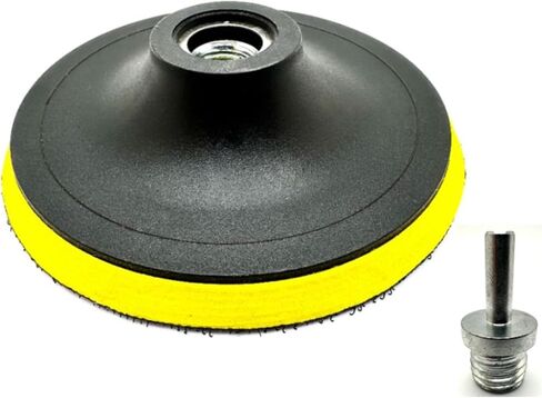 لوحة دعم بخطاف وحلقة مقاس 15.24 سم من Pro-Graad لمنصات تلميع الصوف الناعم، وسادة داعمة مع 5/8 بوصة - 11 (5/8 بوصة TPI)، وسادات احتياطية 6 بوصة للاستخدام مع مطحنة الزوايا أو المثقاب - مع محول المثقاب in Kuwait