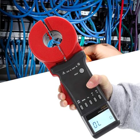 جهاز اختبار مقاومة الأرض، ETCR2100C+ 0.01-1200Ω جهاز اختبار مقاومة الأرض بمشبك متعدد الوظائف، 0 مللي أمبير-20 أمبير، مقياس التيار الكهربائي بمشبك إنذار للمعدات الكهربائية in Kuwait
