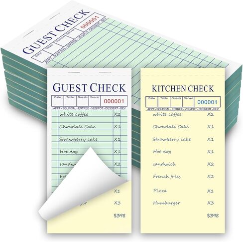 دفتر فحص للضيوف للخوادم، دفتر فحص للضيوف بدون كربون، مفكرة للنادلة (9 وسادات، 50 ورقة/وسادة) اخضر in Kuwait