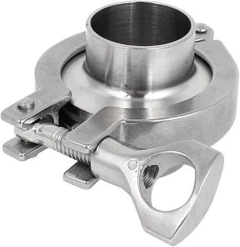 DERNORD Stainless Steel Tri-clamp (1/2 inch Tri-clover Clamp) + 2 Pcs SUS304 Sanitary Pipe Weld Ferrule + FKM Gasket (1/2 Inch) in Kuwait