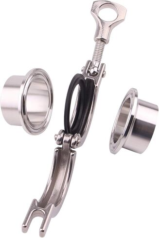 DERNORD Stainless Steel Tri-clamp (1/2 inch Tri-clover Clamp) + 2 Pcs SUS304 Sanitary Pipe Weld Ferrule + FKM Gasket (1/2 Inch) in Kuwait