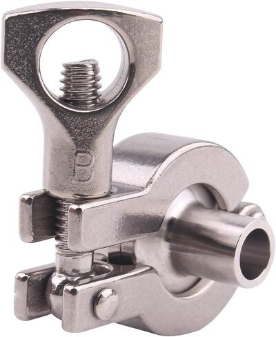 DERNORD Stainless Steel Tri-clamp (1/2 inch Tri-clover Clamp) + 2 Pcs SUS304 Sanitary Pipe Weld Ferrule + FKM Gasket (1/2 Inch) in Kuwait