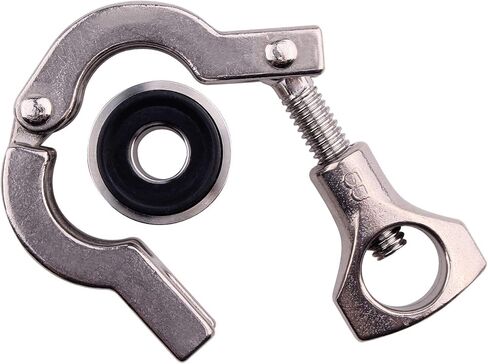 DERNORD Stainless Steel Tri-clamp (1/2 inch Tri-clover Clamp) + 2 Pcs SUS304 Sanitary Pipe Weld Ferrule + FKM Gasket (1/2 Inch) in Kuwait