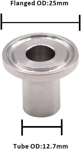 DERNORD Stainless Steel Tri-clamp (1/2 inch Tri-clover Clamp) + 2 Pcs SUS304 Sanitary Pipe Weld Ferrule + FKM Gasket (1/2 Inch) in Kuwait