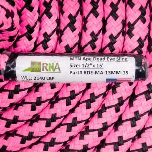 حبال العين الميتة من RNA Mountain Ape مقاس 1/2 بوصة × 15 قدم - يوفر البناء المزدوج المصنوع من البوليستر بنسبة 100% من Mountain Ape قوة ومتانة كبيرة، دون التضحية بالمرونة in Kuwait
