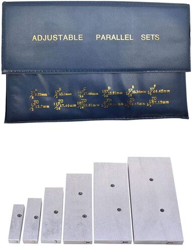6 قطع مجموعة متوازية قابلة للتعديل 3/8 بوصة - 2-1/4 بوصة مجموعة متوازية دقيقة من الفولاذ المقسى لفحص التخطيط وإيقاف العمل وما إلى ذلك in Kuwait