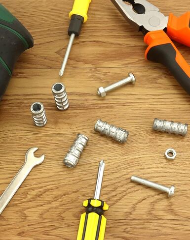 مرساة درع توسيع QWORK، 50 قطعة 5/16 × 1-1/4 بوصة مرساة خرسانية، مجموعة فتحات مرساة البناء من سبائك الزنك in Kuwait