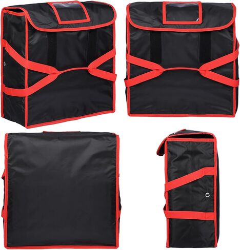 2 قطعة كبيرة معزولة حقيبة توصيل البيتزا 45.72 سم × 45.72 سم × 8.5 سم، حقيبة توصيل الطعام الثقيلة للبيتزا، الآيس كريم والكعك ناقلات بيتزا الساخنة لنقل الطعام مطعم in Kuwait