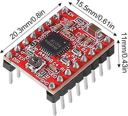 DIANN 10pcs A4988 Stepstick Stepper Motor Driver Module with Heat Sink for 3D Printer Reprap CNC Machine Robotics in Saudi Arabia