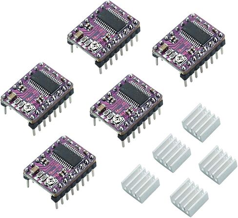 وحدة قيادة المحرك المتدرج 5 قطع DRV8825 مع حوض تسخين صغير لملحقات الطابعة ثلاثية الأبعاد ريبير 4 رامب 1.4 ستيبستيك in Kuwait