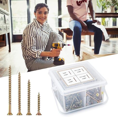 210 قطعة من براغي الخشب، براغي بناء داخلية من الخشب الخشن، مجموعة متنوعة من براغي الحوائط الجافة برأس بوق من فيليبس، مجموعة براغي ذات رأس مسطح للخشب الصخري للجدران الجافة in Kuwait