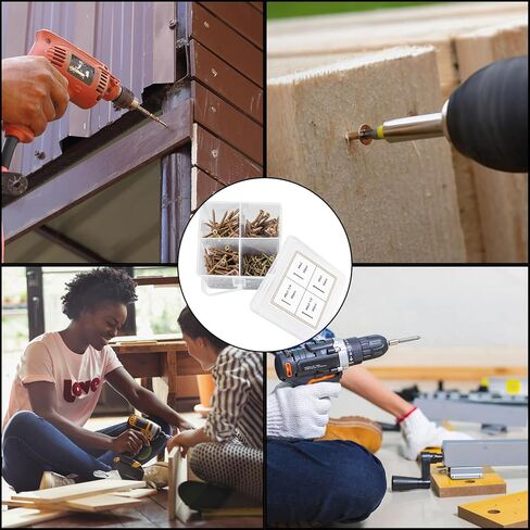 210 قطعة من براغي الخشب، براغي بناء داخلية من الخشب الخشن، مجموعة متنوعة من براغي الحوائط الجافة برأس بوق من فيليبس، مجموعة براغي ذات رأس مسطح للخشب الصخري للجدران الجافة in Kuwait