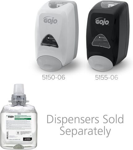 منظف اليدين الرغوي المعتمد من جوجو، خالٍ من العطور، 1250 مل لصابون اليد قابل لإعادة التعبئة لموزع جوجو FMX-12 على طراز الدفع (عبوة من 4 قطع) - 5165-04 in Kuwait