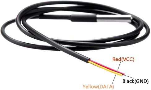 Eiechip 5 قطع ماء مسبار درجة الحرارة DS18B20 1M مع كابل حراري مقاوم للحرارة in Kuwait