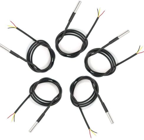 Eiechip 5 قطع ماء مسبار درجة الحرارة DS18B20 1M مع كابل حراري مقاوم للحرارة in Kuwait
