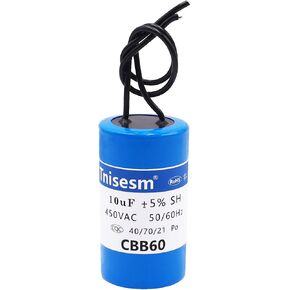 Tnisesm 40uF CBB60 Run Capacitor 450V AC 2 Wires for Start-up of AC Motors with Frequency of 50Hz/60Hz Washing Machines, Air Conditioners, Refrigerators & Water Pumps in Saudi Arabia