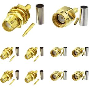 Superbat SMA Crimp Connectors Kit SMA Male + SMA Female Crimp Solder Connector Kit for RG58 RG142 RG400 RG303 RG141 LMR195 Low Loss Coax Cable 10-Pack in Saudi Arabia