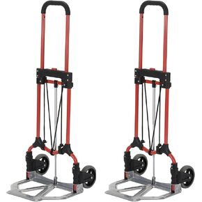 Magna Cart S-RS Personal MCI Folding Steel Hand Truck, Red/Silver