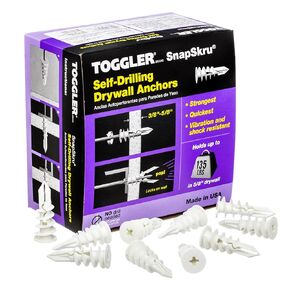 TOGGLER SnapSkru SP Self-Drilling Drywall Anchor, Glass-Filled Nylon, Made in US, For #6 to #10 Fastener Sizes (Pack of 100) in Kuwait