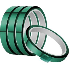 ASKIZ 4 لفات شريط حراري للضغط الحراري، 10 مم × 33 م (108 قدم) شريط درجة حرارة عالية، شريط مقاوم للحرارة، شريط نقل الحرارة للتسامي، شريط ضغط فينيل حراري لأقمشة التي شيرت، لوحة الدائرة in Kuwait