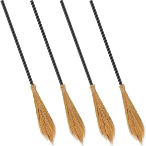 4 Pieces Halloween Witch Broom Plastic Witch Broomstick Cosplay Broom Props Wizard Flying Stick Halloween Plastic Broom Props for Teens Adults Halloween Party Cosplay Supplies, 39.4 Inches in Saudi Arabia